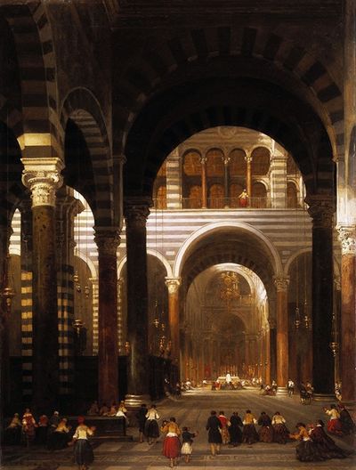比萨大教堂内部。