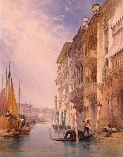 威尼斯大运河上的贡多拉