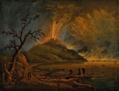 火山夜间喷发，可能是埃特纳火山