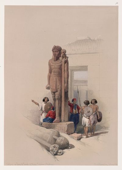 努比亚瓦迪萨布瓦神庙前的巨像。