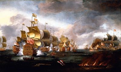 洛斯托夫特战役，1665年6月3日；英国和荷兰舰队之间的交战。