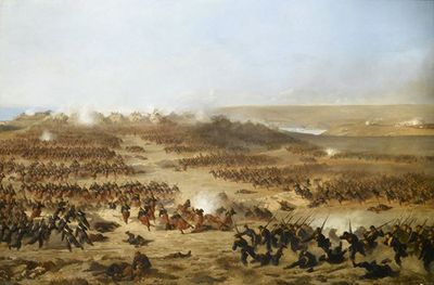 1855年6月7日，对绿乳头和白色建筑的攻击。克里米亚战争（1853-1856）