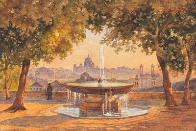 从美第奇别墅喷泉俯瞰罗马