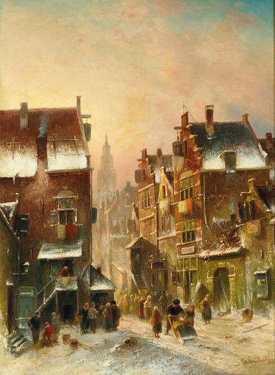 荷兰小镇的冬日