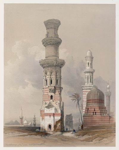 城堡西部沙漠中的废墟清真寺。