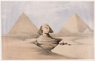 大狮身人面像，吉萨金字塔。1839年7月17日。