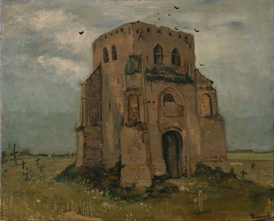 努恩（Nuenen）的旧教堂塔（“农民墓地”）