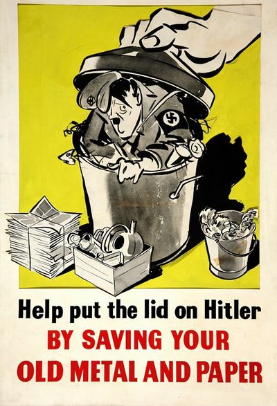 Help put the lid on Hitler by saving your old metal and paper