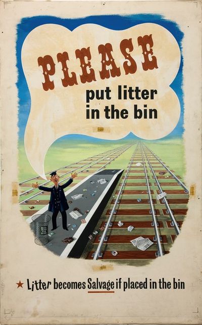 Please put litter in the bin. Litter becomes salvage if placed in the bin