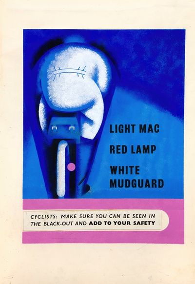 Light mac, red lamp, white mudguard. Cyclists; Make sure you can be seen in the black-out and add to your safety