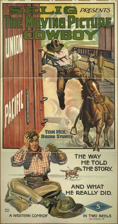 The Moving Picture Cowboy Tom Mix doing stunts. The way he told the story, and what he really did.