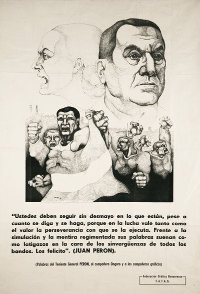 Afiche Federación Gráfica Bonaerense de 1973.