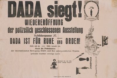Dada siegt! ; Wiedereröffnung der polizeilich geschlossenen Ausstellung, Schildergasse 37