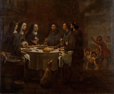 圣方济各和圣克莱尔在圣达米安修道院的晚餐