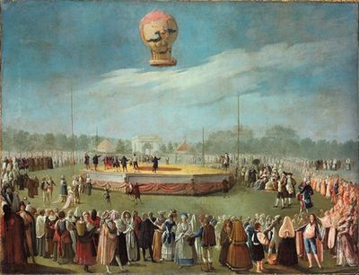 查尔斯四世国王及其宫廷在场的气球上升