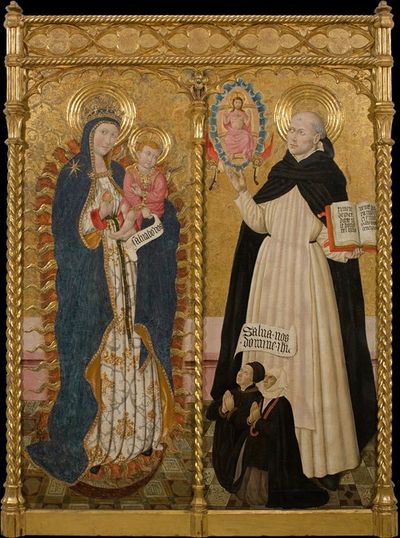 天启圣母和圣文森特·费雷尔与两位捐赠者