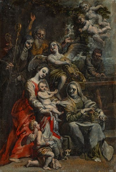 圣安妮、其他圣徒和天使的神圣家庭