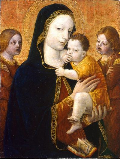 圣母玛利亚与两个天使