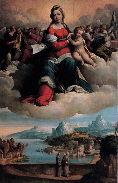 圣母与孩子在荣耀和圣者