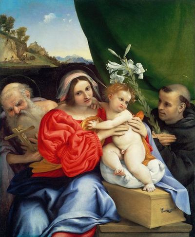 圣母玛利亚与托伦蒂诺的圣徒杰罗姆和尼古拉斯