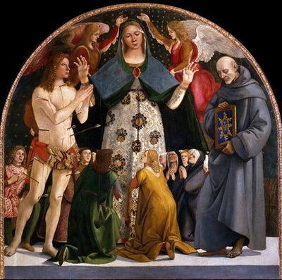 仁慈圣母玛利亚与圣塞巴斯蒂安和贝纳迪诺·达·锡耶纳