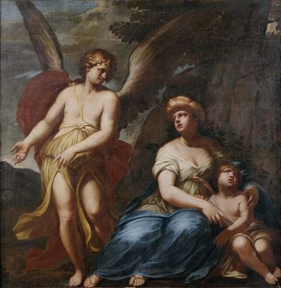 天使指引夏甲和以实玛利去救井的路