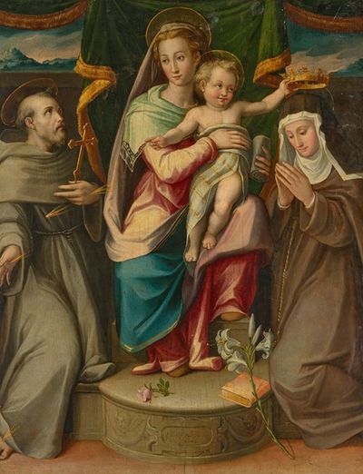 圣母玛利亚与圣弗朗西斯和克莱尔的孩子