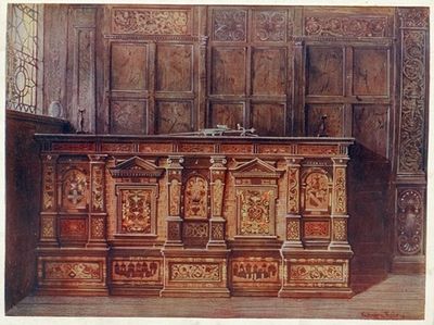 镶嵌麂皮胸。1556年，时任伦敦市长的休·奥夫利爵士向圣玛丽·奥维（St.Mary Overie），即现在的索瑟克大教堂圣萨维尔教堂（St.Savour‘s，Southwark Cathedral）赠送。