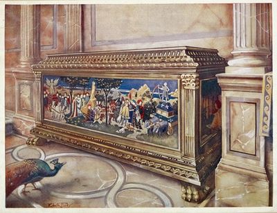 婚姻棺椁现藏于南肯辛顿维多利亚与艾尔伯特博物馆。意大利（可能是佛罗伦萨），约 1550 年。