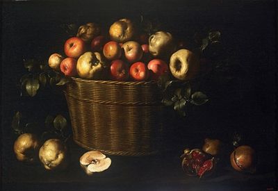 苹果、木瓜和石榴篮子