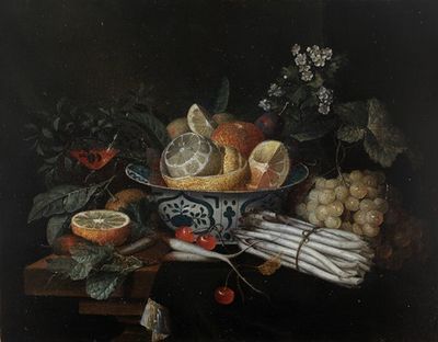 Still life with vegetables and fruits